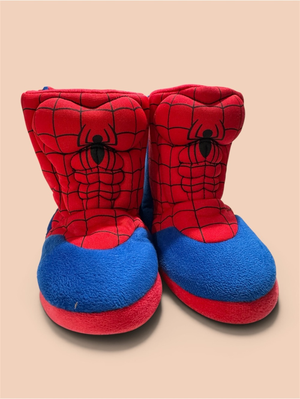 Marvel Red and Blue Plush Spider-Man Kids Costume Slippers